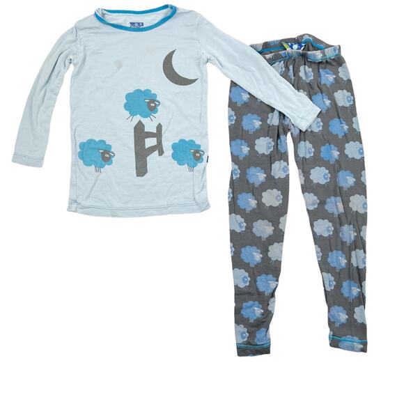 Kickee Pants Stone Sheep Two Piece Pajama Set - Picture 1 of 10